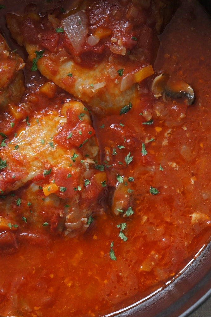 Sake Kasu Chicken in Tomato Sauce